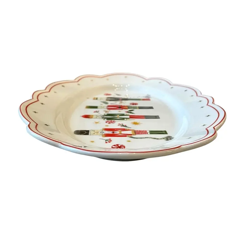 Grace Teaware Fine Porcelain CHRISTMAS NUTCRACKER Serving Platter Tray 10x14 NEW